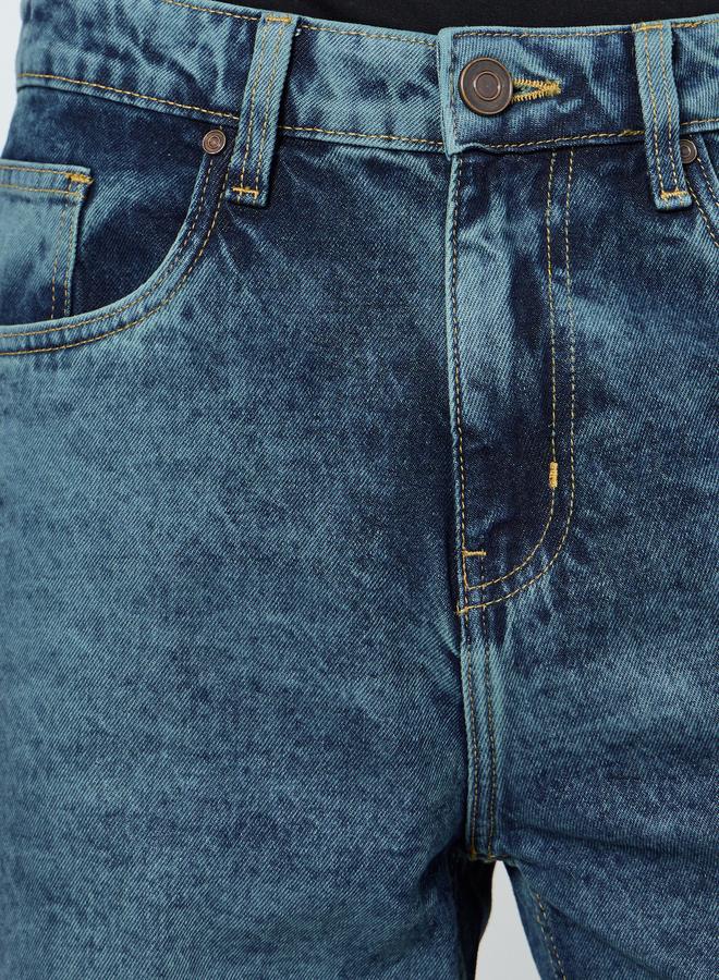 ستايلي جينز بتفاصيل حمض مشطوف بقصة واسعة - Image 2